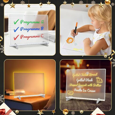 Portable LED Note Board with 7 Colors，Luminous Drawing Board，Light Board for Drawing，Adjustable Modes，Graffiti board12 X8 Drawing Board, Gift/Classroom/Office/Kids Birthday and Christmas Gifts in Saudi Arabia