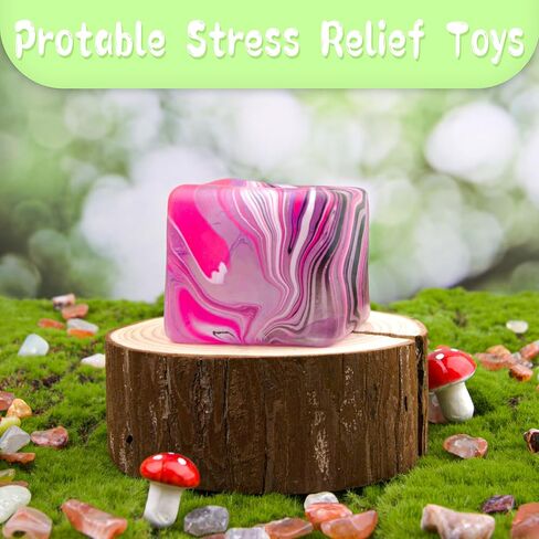 Squishy Stress Cube, Stress Ball for Kids Adults Squishies Stress Relief, Fidget Cube Sugar Ball, Sensory Toy for Kids with Autism, Fidgets for Birthday, Christmas, Office, Stocking Stuffer Gift in Saudi Arabia