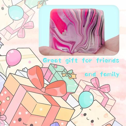 Squishy Stress Cube, Stress Ball for Kids Adults Squishies Stress Relief, Fidget Cube Sugar Ball, Sensory Toy for Kids with Autism, Fidgets for Birthday, Christmas, Office, Stocking Stuffer Gift in Saudi Arabia