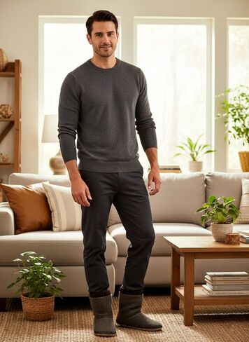 cosyone1997 شباشب مريحة للرجال في الأماكن المغلقة، أحذية منزلية غامضة مع نعال مانعة للانزلاق، جوارب موكاسين دافئة ناعمة، هدايا شتوية لعيد الميلاد الفريد in Kuwait