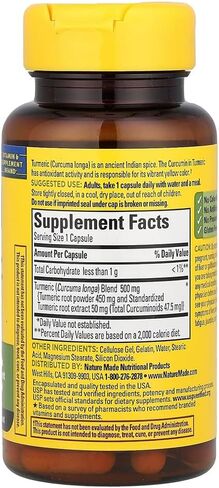 Turmeric 500 mg Capsules, 60 Count for Antioxidant Support in Saudi Arabia