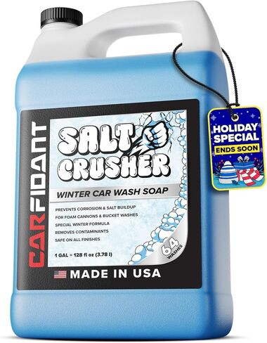Carfidant Salt Crusher - Car Wash Soap for Salt and Grime Removal - Thick Snow Foam Formula - Prevents Corrosion, Gently Cleanse and Eliminate Dirt - Shampoo Works with Foaming Cannon & Bucket - 32oz in Saudi Arabia