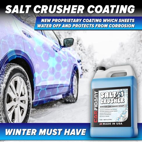 Carfidant Salt Crusher - Car Wash Soap for Salt and Grime Removal - Thick Snow Foam Formula - Prevents Corrosion, Gently Cleanse and Eliminate Dirt - Shampoo Works with Foaming Cannon & Bucket - 32oz in Saudi Arabia