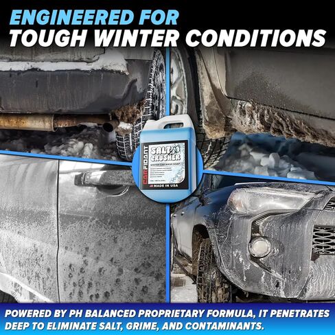 Carfidant Salt Crusher - Car Wash Soap for Salt and Grime Removal - Thick Snow Foam Formula - Prevents Corrosion, Gently Cleanse and Eliminate Dirt - Shampoo Works with Foaming Cannon & Bucket - 32oz in Saudi Arabia