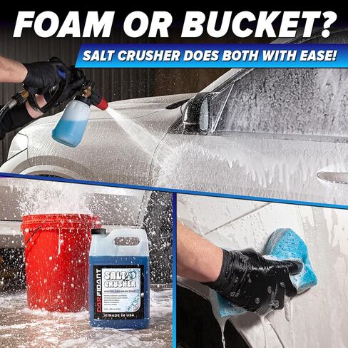 Carfidant Salt Crusher - Car Wash Soap for Salt and Grime Removal - Thick Snow Foam Formula - Prevents Corrosion, Gently Cleanse and Eliminate Dirt - Shampoo Works with Foaming Cannon & Bucket - 32oz in Saudi Arabia