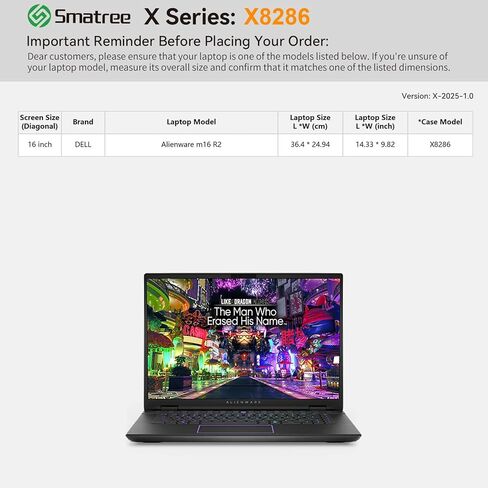 Smatree Hard EVA Protective Sleeve Case Compatible for 18 inch Alienware m18/m18 R2 Gaming Laptop, Waterproof Slim Sleeve Case for 18 inch Alienware Gaming Laptop (M134) in Kuwait