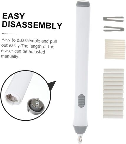 Gadpiparty Electric Eraser Lightweight Portable Auto Rotate Art Eraser for School Supplies and Drawing Correction Without Battery White in Saudi Arabia