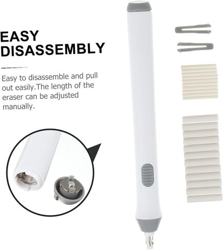 Veemoon Electric Eraser Pencil Drawing Tool Auto Rotate Eraser for Artists Students Drafting Sketching Crafts White Without Battery in Saudi Arabia