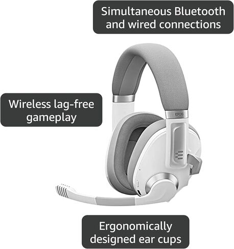 EPOS Gaming H3Pro Hybrid Gaming Headset - PC Headphones with Microphone - Noise-Cancellation, Adjustable, Smart Button Audio Mixing, Bluetooth, Gaming Suite, Surround Sound - Windows 10,Midnight Blue in Kuwait