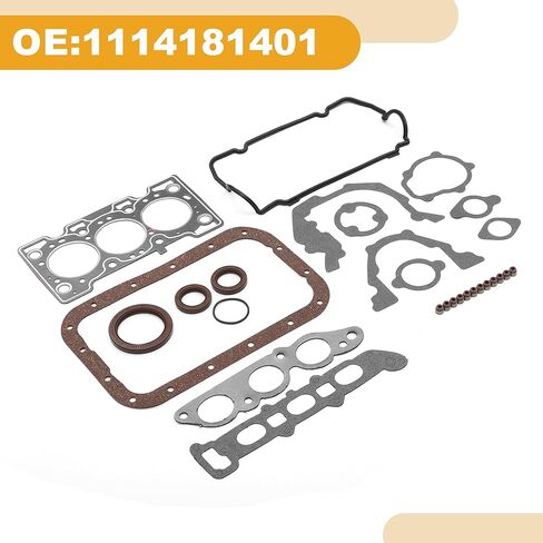 مجموعة حشيات رأس الأسطوانة رقم 1114181401 مجموعة حشيات صمام المحرك لمحرك سوزوكي. F6A مطاط، معدن أسود in Kuwait