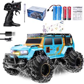 1:14 RC Police Car Waterproof Amphibious Remote Control Police Car for Kids with Siren Lights Boys Girls Age 6 7 8 9 10 11 12 Gift Present(Black) in Saudi Arabia