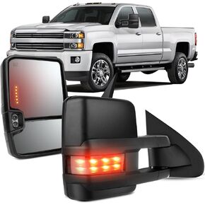 مرايا سحب OCPTY مرآة باب جانبية تصغير يدوي لـ 1999-2007 سيلفرادو سييرا (07 موديلات كلاسيكية)، 2000-2006 سوبربان تاهو يوكون XL مجموعة زوج يوكون مرآة رؤية سوداء in Kuwait