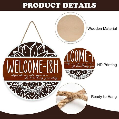 Welcome Spring Summer Ladybug Front Door Sign, Daisy Flower Red Black Wood Door Hanger Outdoor Outside Porch Decor, Polka Dot Stripes Seasonal Wooden Wreath Indoor Wall Hanging Decoration in Kuwait