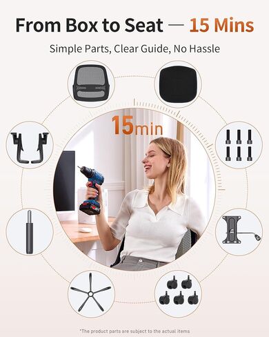 Ergonomic Mesh Office Chair with Flip-Up Arms, Adjustable Height, Breathable Mesh Back & Thick Cushion Seat, 360° Swivel Rolling Computer Desk Chair, BIFMA Certified, Supports 300 lbs (Black) in Kuwait