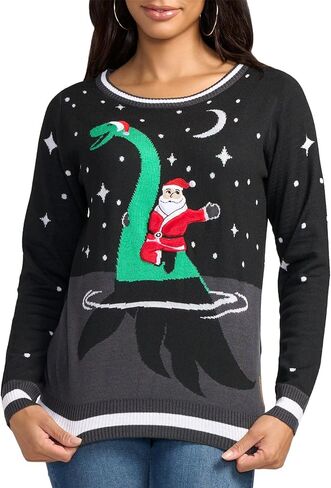 Tipsy Elves Women's Santa Unicorn Christmas Sweater X-Small in Kuwait