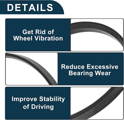 Car Wheel Hub Centric Rings Durable Wheels Center Shaft Shock Absorbing Hubrings Black 4 Pcs OD 106.1mm to ID 100.1 mm Polycarbonate Durable Material in Saudi Arabia