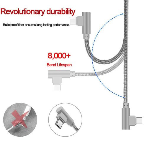 كابل USB من النوع C، CTREEY 90 درجة 3 حزم 3 أقدام و6 أقدام و10 أقدام سلك طويل مضفر من النايلون USB من النوع A إلى C شاحن لأجهزة Macbook وLG G6 V20 G5 وGoogle Pixel وNexus 6P وNintendo Switch وSamsung Galaxy S8+ (ذهبي وردي) in Kuwait