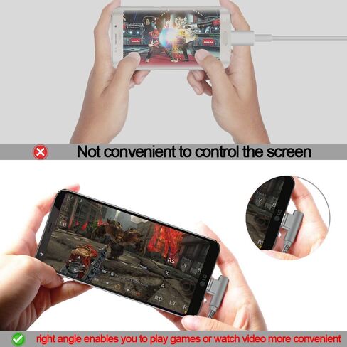 كابل USB من النوع C، CTREEY 90 درجة 3 حزم 3 أقدام و6 أقدام و10 أقدام سلك طويل مضفر من النايلون USB من النوع A إلى C شاحن لأجهزة Macbook وLG G6 V20 G5 وGoogle Pixel وNexus 6P وNintendo Switch وSamsung Galaxy S8+ (ذهبي وردي) in Kuwait