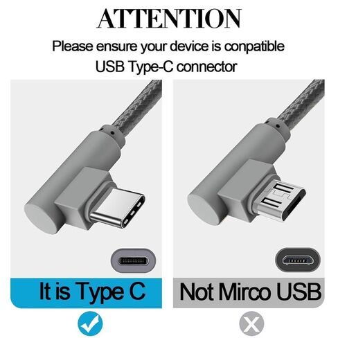 كابل USB من النوع C، CTREEY 90 درجة 3 حزم 3 أقدام و6 أقدام و10 أقدام سلك طويل مضفر من النايلون USB من النوع A إلى C شاحن لأجهزة Macbook وLG G6 V20 G5 وGoogle Pixel وNexus 6P وNintendo Switch وSamsung Galaxy S8+ (ذهبي وردي) in Kuwait