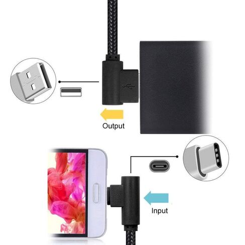 كابل USB من النوع C، CTREEY 90 درجة 3 حزم 3 أقدام و6 أقدام و10 أقدام سلك طويل مضفر من النايلون USB من النوع A إلى C شاحن لأجهزة Macbook وLG G6 V20 G5 وGoogle Pixel وNexus 6P وNintendo Switch وSamsung Galaxy S8+ (ذهبي وردي) in Kuwait