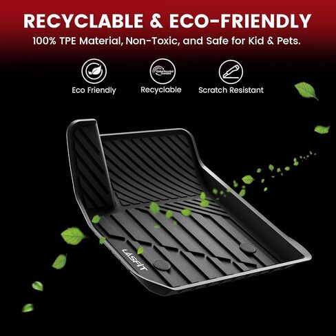 LASFIT Floor Mats for 2015-2022 Chevrolet Chevy Colorado Crew Cab/GMC Canyon Crew Cab, All Weather TPE Car Mats, Custom Fit Floor Liners, 1st & 2nd Row, Black in Kuwait