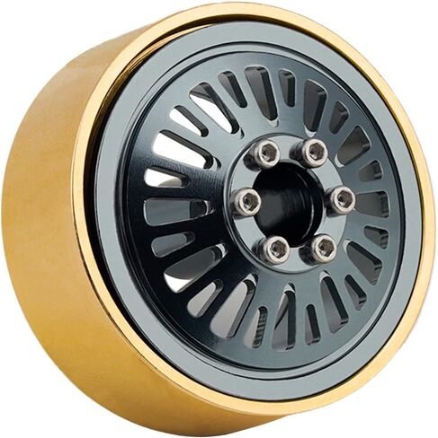 DJX 4PCS 1.3 Inch Beadlock Wheels Brass Rim 41.5g/pc Negative Offset -2.75 for 1/24 Axial SCX24 FCX24 1/18 TRX4M Redcat Ascent-18 HPI Venture 18 Upgrade Parts (Titanium) in Saudi Arabia