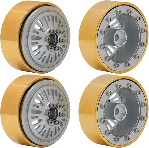 DJX 4 قطع 1.3 بوصة عجلات Beadlock حافة نحاسية 41.5 جرام/قطعة إزاحة سلبية -2.75 لـ 1/24 محوري SCX24 FCX24 1/18 TRX4M Redcat Ascent-18 HPI Venture 18 أجزاء ترقية (تيتانيوم) in Saudi Arabia
