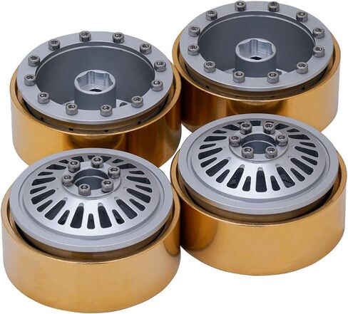 DJX 4 قطع 1.3 بوصة عجلات Beadlock حافة نحاسية 41.5 جرام/قطعة إزاحة سلبية -2.75 لـ 1/24 محوري SCX24 FCX24 1/18 TRX4M Redcat Ascent-18 HPI Venture 18 أجزاء ترقية (تيتانيوم) in Saudi Arabia