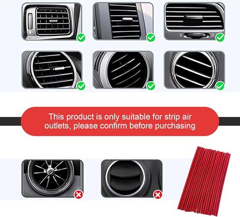 20 PCS Car Vent Outlet Trim Strip, Straight Air Vent Outlet Trim Decoration, Chrome PVC Car Interior Decorative Strips, Universal for Most Cars Suvs Trucks (Purple) in Saudi Arabia