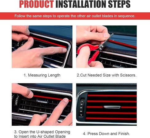 20 PCS Car Vent Outlet Trim Strip, Straight Air Vent Outlet Trim Decoration, Chrome PVC Car Interior Decorative Strips, Universal for Most Cars Suvs Trucks (Purple) in Saudi Arabia