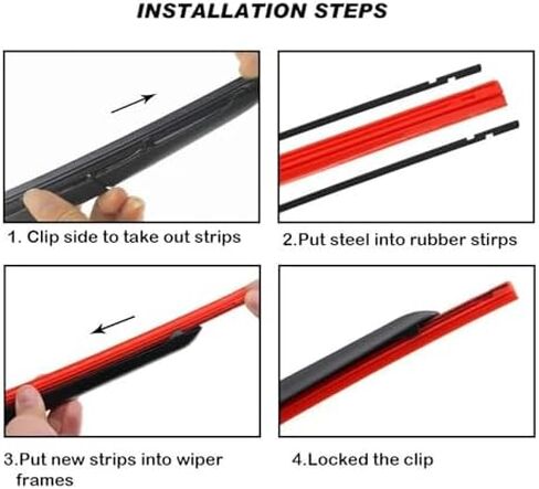 HYFJM Wiper Blades Silicone Charging Strip For Car Wiper 8mm 14" 16" 17" 18" 19" 20" 21" 22" 24" 26" 28" 2 Pieces Car Accessories Wipers(Silicon Refill,28")(28"/Silicon Refill) in Saudi Arabia