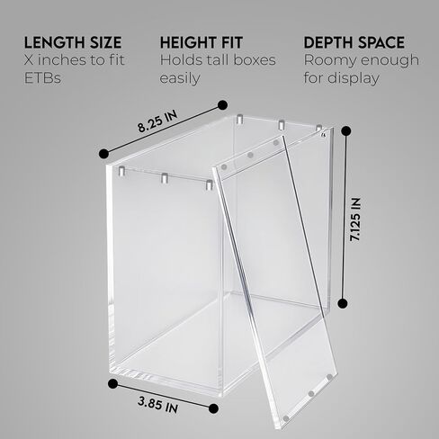 Acrylic Display Case for Elite Trainer Box (ETB), 8mm Sides with UV Protection, 5mm Magnetic Lid, Stackable Storage Box in Saudi Arabia