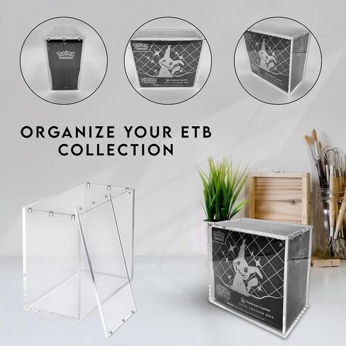 Acrylic Display Case for Elite Trainer Box (ETB), 8mm Sides with UV Protection, 5mm Magnetic Lid, Stackable Storage Box in Saudi Arabia