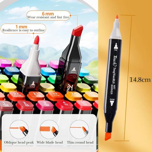 100 Colors Alcohol Markers Set, Dual Tips Blender Art Markers for Drawing, Permanent Sketch Marker for Kids adult coloring, Alcohol Based Marker, Adults Coloring and Artist Illustration. in Saudi Arabia