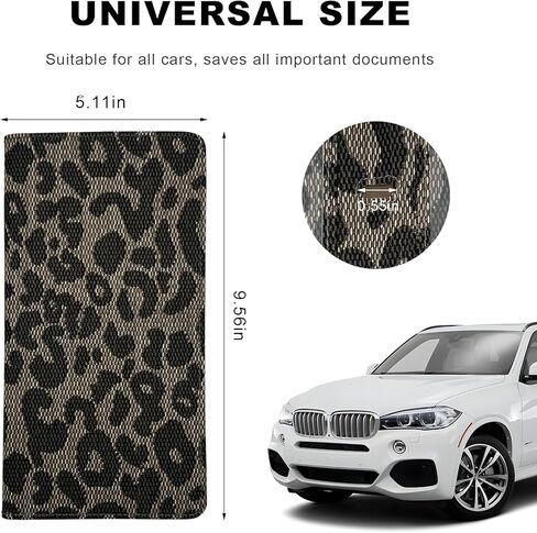 Car Registration and Insurance Holder, Leather Auto Glove Box Document Organizer with Magnetic Closure, Car Essential Paperwork Wallet Case Interior Accessories for Women Men (Leopard Print) in Saudi Arabia