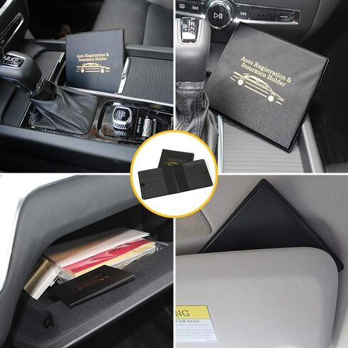 2 Pack Car Document Organizer - Universal Registration and Insurance Card Holder, Glove Box Storage for Vehicle Interior Accessories in Saudi Arabia