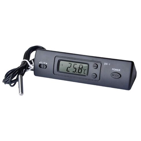 ميزان حرارة صغير للسيارة مع شاشة LCD، قابل للتبديل السريع درجه مئوية/درجه فهرنهايت، للاستخدام الخارجي، قياس درجة الحرارة عن بعد، مادة ABS، لون أسود in Saudi Arabia