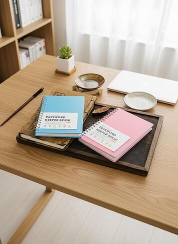 A6 Spiral Binding Password Keeper Books with A-Z Tabs – Portable for Home, Office, School & Travel, Pink in Saudi Arabia
