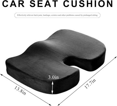 Car Seat Cushion, Memory Foam Cushion for Tailbone Pain & Sciatica Relief, Ergonomic Seat Cushion Comfortable Chair Relief Pillow for Car Office Wheelchair, car Accessories (Purple) in Saudi Arabia