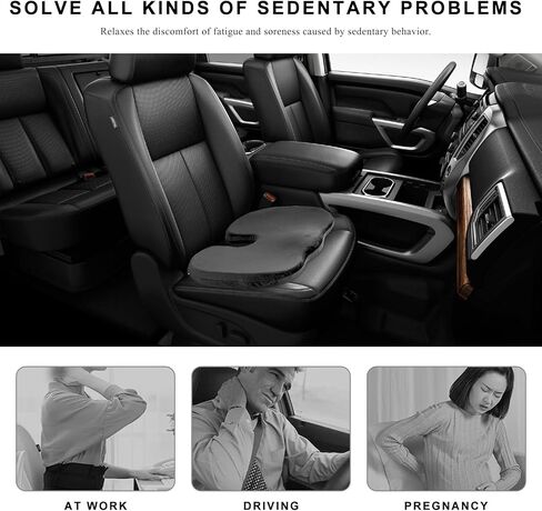 Car Seat Cushion, Memory Foam Cushion for Tailbone Pain & Sciatica Relief, Ergonomic Seat Cushion Comfortable Chair Relief Pillow for Car Office Wheelchair, car Accessories (Purple) in Saudi Arabia