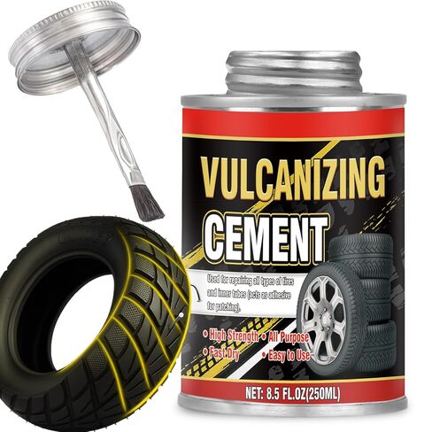 Chemical Vulcanizing Cement – Clear Tire Repair Glue, All Purpose Rubber Cement Glue for Tire Patches and Plugs, Fast-Drying Repair Adhesive for All Rubber Types (8.5 OZ) in Saudi Arabia