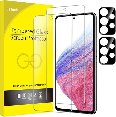JETech Screen Protector for Samsung Galaxy A15 4G / 5G 6.5 Inch with Camera Lens Protector, Tempered Glass Film, HD Clear, 2-Pack Each in Kuwait