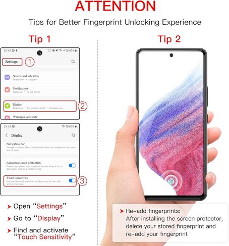 JETech Screen Protector for Samsung Galaxy A15 4G / 5G 6.5 Inch with Camera Lens Protector, Tempered Glass Film, HD Clear, 2-Pack Each in Kuwait