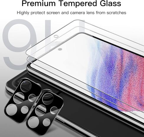 JETech Screen Protector for Samsung Galaxy A15 4G / 5G 6.5 Inch with Camera Lens Protector, Tempered Glass Film, HD Clear, 2-Pack Each in Kuwait
