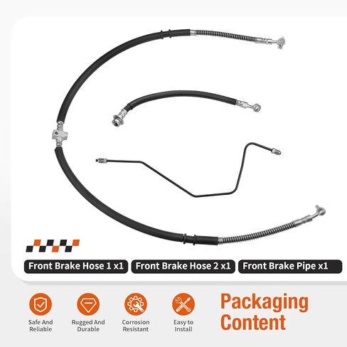 Front Brake Hose Line & Pipe Kit for Yamaha Raptor 700 700R YFM700 2006-2024 1PE-F5872-00-00 5TG-25873-20-00 1PE-F5871-00-00 in Saudi Arabia