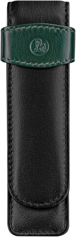 Pelikan 3-Pen Leather Pouch, Black/Green, 1 Each (924092) in Kuwait