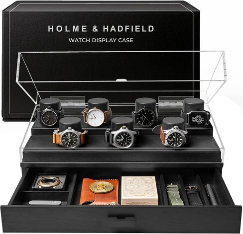 Elevate Your Watch Collection with The Watch Deck – Premium Watch Display Case for 4 Watches – Unique Valentine's Day Gift for Men – Wooden Mens Watch Box & Watch Case – Lifetime Assurance Included in Saudi Arabia
