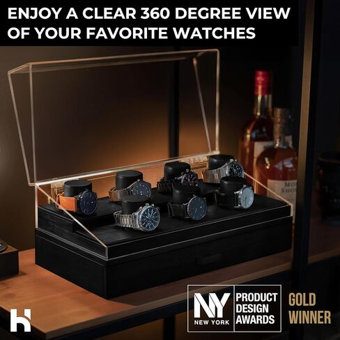 Elevate Your Watch Collection with The Watch Deck – Premium Watch Display Case for 4 Watches – Unique Valentine's Day Gift for Men – Wooden Mens Watch Box & Watch Case – Lifetime Assurance Included in Saudi Arabia