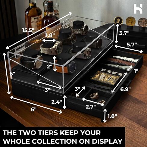 Elevate Your Watch Collection with The Watch Deck – Premium Watch Display Case for 4 Watches – Unique Valentine's Day Gift for Men – Wooden Mens Watch Box & Watch Case – Lifetime Assurance Included in Saudi Arabia