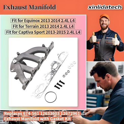 Exhaust Manifold with Gasket Kit Compatible with Equinox Terrain 2015 2016 2017 2.4L L4 Replaces 674-773 12656404 12672285 in Saudi Arabia